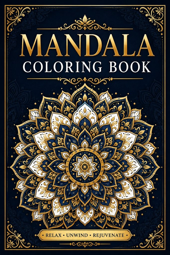 Mandala Coloring Book Cover