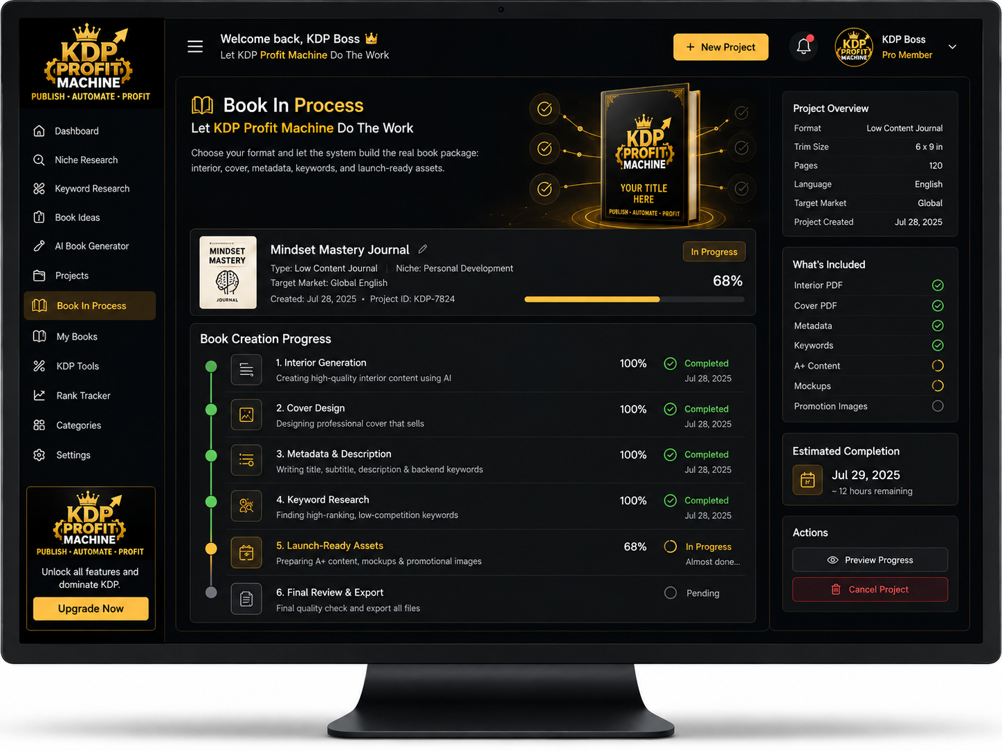KDP Profit Machine Let KDP Profit Machine Do The Work Dashboard